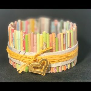 Handmade recycled magazine bowl